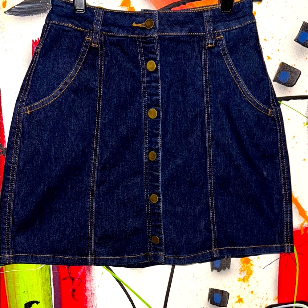 Blank NYC Blue A-line Mini Skirt Casual Revolve